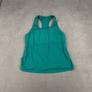 Fabletics Tank Top Womens Teal Green Logo Racerback Yoga Workout Activewear